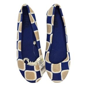 Easy USA NWT Blue Glitter Polka Dot Ballet Flats Size 6 NEW